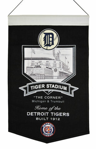 Detroit Tigers Banner 15x24 Wool Stadium Tiger Stadium - Team Fan Cave