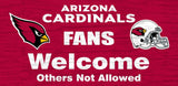 Arizona Cardinals Wood Sign - Fans Welcome 12"x6" - Team Fan Cave
