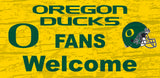 Oregon Ducks Sign Wood 12x6 Fans Welcome - Team Fan Cave