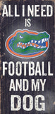 Florida Gators Wood Sign - Football and Dog 6"x12" - Team Fan Cave