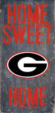 Georgia Bulldogs Wood Sign - Home Sweet Home 6"x12" - Team Fan Cave