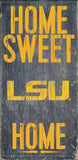 LSU Tigers Wood Sign - Home Sweet Home 6"x12" - Team Fan Cave