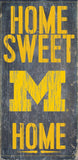 Michigan Wolverines Wood Sign - Home Sweet Home 6"x12"