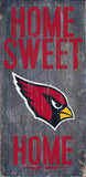 Arizona Cardinals Wood Sign - Home Sweet Home 6"x12" - Team Fan Cave
