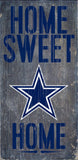 Dallas Cowboys Wood Sign - Home Sweet Home 6"x12"-0