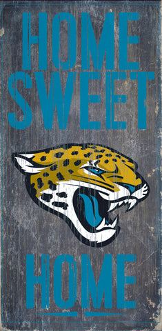 Jacksonville Jaguars Wood Sign - Home Sweet Home 6"x12" - Team Fan Cave