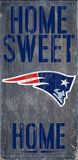 New England Patriots Wood Sign - Home Sweet Home 6"x12"