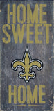 New Orleans Saints Wood Sign - Home Sweet Home 6"x12" - Team Fan Cave