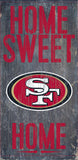 San Francisco 49ers Wood Sign - Home Sweet Home 6"x12" - Team Fan Cave