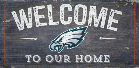 Philadelphia Eagles Sign Wood 6x12 Welcome To Our Home Design - Special Order