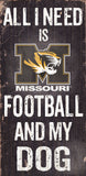 Missouri Tigers Wood Sign - Football and Dog 6x12 - Special Order - Team Fan Cave