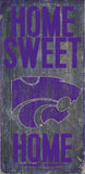 Kansas State Wildcats Wood Sign - Home Sweet Home 6x12 - Special Order