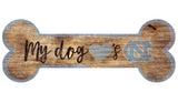 North Carolina Tar Heels Sign Wood 6x12 Dog Bone Shape - Team Fan Cave