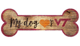 Virginia Tech Hokies Sign Wood 6x12 Dog Bone Shape - Team Fan Cave