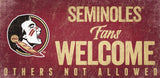 Florida State Seminoles Wood Sign Fans Welcome 12x6 - Team Fan Cave