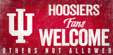 Indiana Hoosiers Wood Sign Fans Welcome 12x6 - Special Order - Team Fan Cave