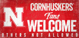 Nebraska Cornhuskers Wood Sign Fans Welcome 12x6