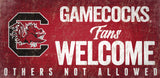 South Carolina Gamecocks Wood Sign Fans Welcome 12x6 - Team Fan Cave