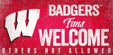 Wisconsin Badgers Wood Sign Fans Welcome 12x6 - Special Order - Team Fan Cave