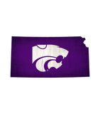 Kansas State Wildcats Sign Wood 12 Inch Team Color State Shape Design - Special Order