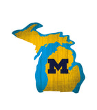 Michigan Wolverines Sign Wood Logo State Design - Special Order - Team Fan Cave