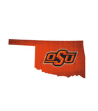 Oklahoma State Cowboys Sign Wood 12 Inch Team Color State Shape Design - Special Order - Team Fan Cave