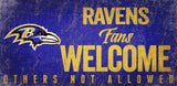 Baltimore Ravens Wood Sign Fans Welcome 12x6 - Team Fan Cave