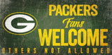 Green Bay Packers Wood Sign Fans Welcome 12x6 - Team Fan Cave