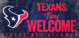 Houston Texans Wood Sign Fans Welcome 12x6 - Team Fan Cave