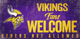 Minnesota Vikings Wood Sign Fans Welcome 12x6 - Team Fan Cave