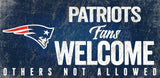 New England Patriots Wood Sign Fans Welcome 12x6 - Team Fan Cave