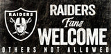 Las Vegas Raiders Wood Sign Fans Welcome 12x6 - Team Fan Cave