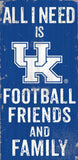 Kentucky Wildcats Sign Wood 6x12 Football Friends and Family Design Color - Special Order - Team Fan Cave