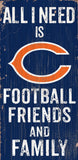 Chicago Bears Sign Wood 6x12 Football Friends and Family Design Color - Special Order-0
