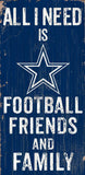 Dallas Cowboys Sign Wood 6x12 Football Friends and Family Design Color