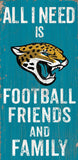 Jacksonville Jaguars Sign Wood 6x12 Football Friends and Family Design Color - Special Order - Team Fan Cave