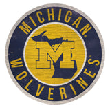 Michigan Wolverines Sign Wood 12 Inch Round State Design - Team Fan Cave