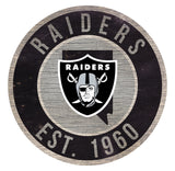 Las Vegas Raiders Sign Wood 12 Inch Round State Design - Team Fan Cave