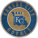 Kansas City Royals Sign Wood 12 Inch Round State Design - Team Fan Cave