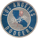 Los Angeles Dodgers Sign Wood 12 Inch Round State Design - Team Fan Cave