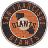 San Francisco Giants Sign Wood 12 Inch Round State Design - Team Fan Cave