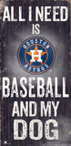 Houston Astros Sign Wood 6x12 Baseball and Dog Design - Team Fan Cave