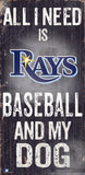 Tampa Bay Rays Sign Wood 6x12 Baseball and Dog Design Special Order
