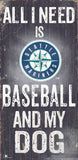 Seattle Mariners Sign Wood 6x12 Baseball and Dog Design Special Order-0