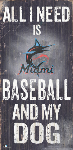 Miami Marlins Sign Wood 6x12 Baseball and Dog Design Special Order-0