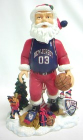 New Jersey Nets Santa Forever Collectibles Bobblehead - Team Fan Cave