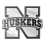 Nebraska Cornhuskers Auto Emblem - Silver - Team Fan Cave