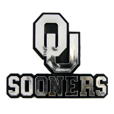 Oklahoma Sooners Auto Emblem - Silver - Team Fan Cave