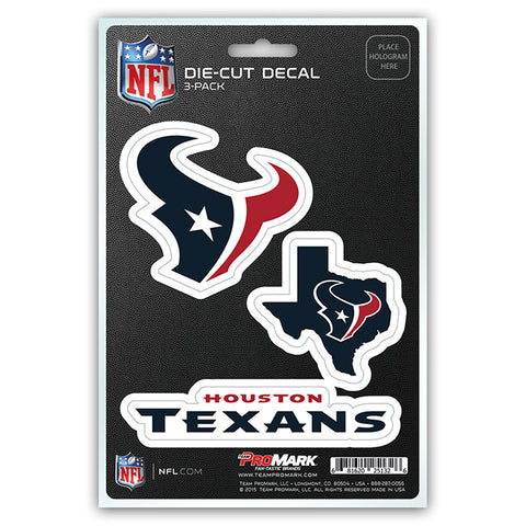 Houston Texans Decal Die Cut Team 3 Pack - Team Fan Cave