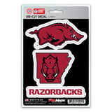 Arkansas Razorbacks Decal Die Cut Team 3 Pack - Team Fan Cave